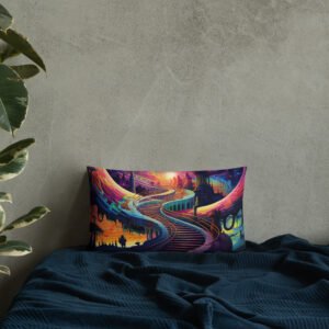 Trippy Colorful Adventure Premium Pillow - Image 15