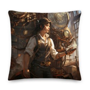 Steampunk Princess Premium Throw Pillow - Image 4