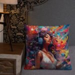 Music in Color Art Throw Pillow - 22×22