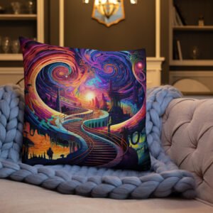 Trippy Colorful Adventure Premium Pillow - Image 28