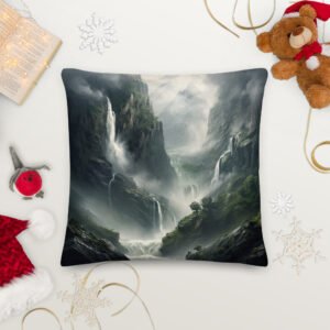 Mountain Waterfalls Premium Throw Pillow - Image 10