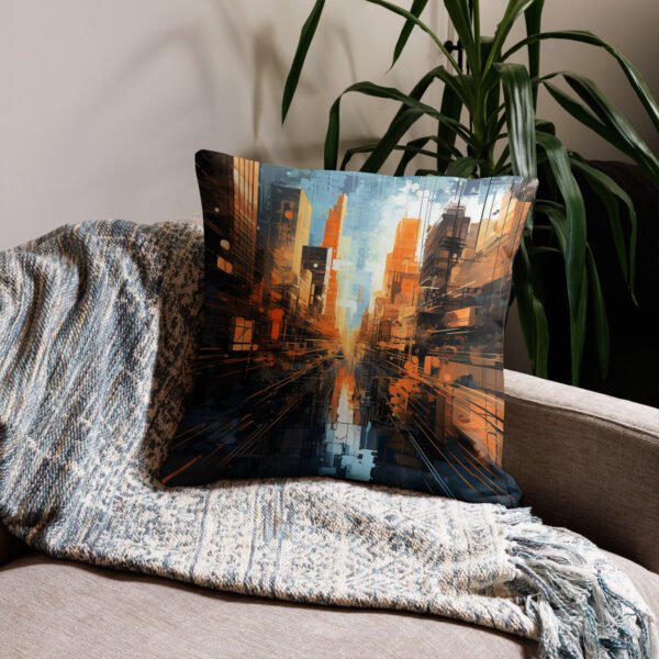 Abstract City Premium Throw Pillow - 22×22