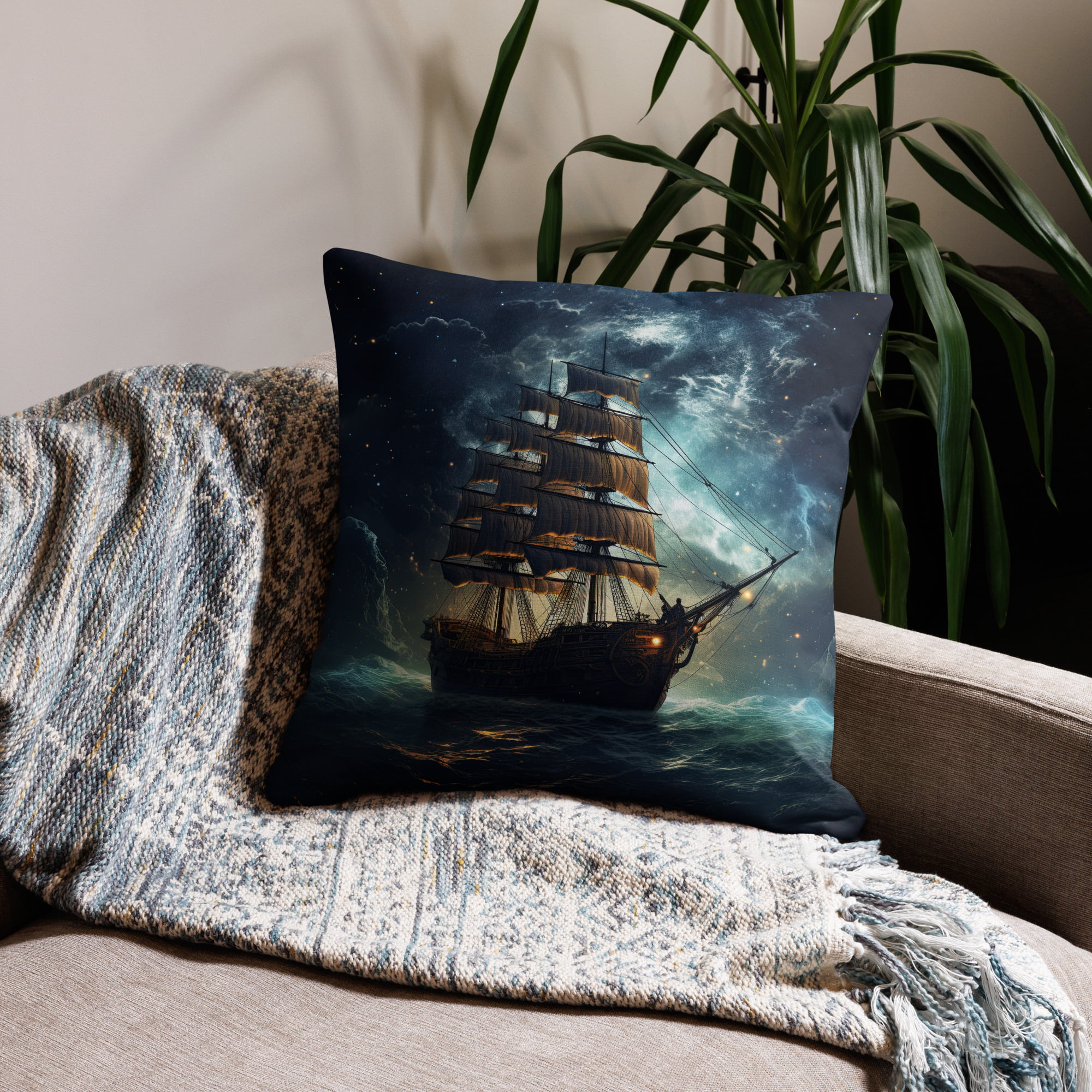Fantastic Voyage Premium Throw Pillow – 22×22