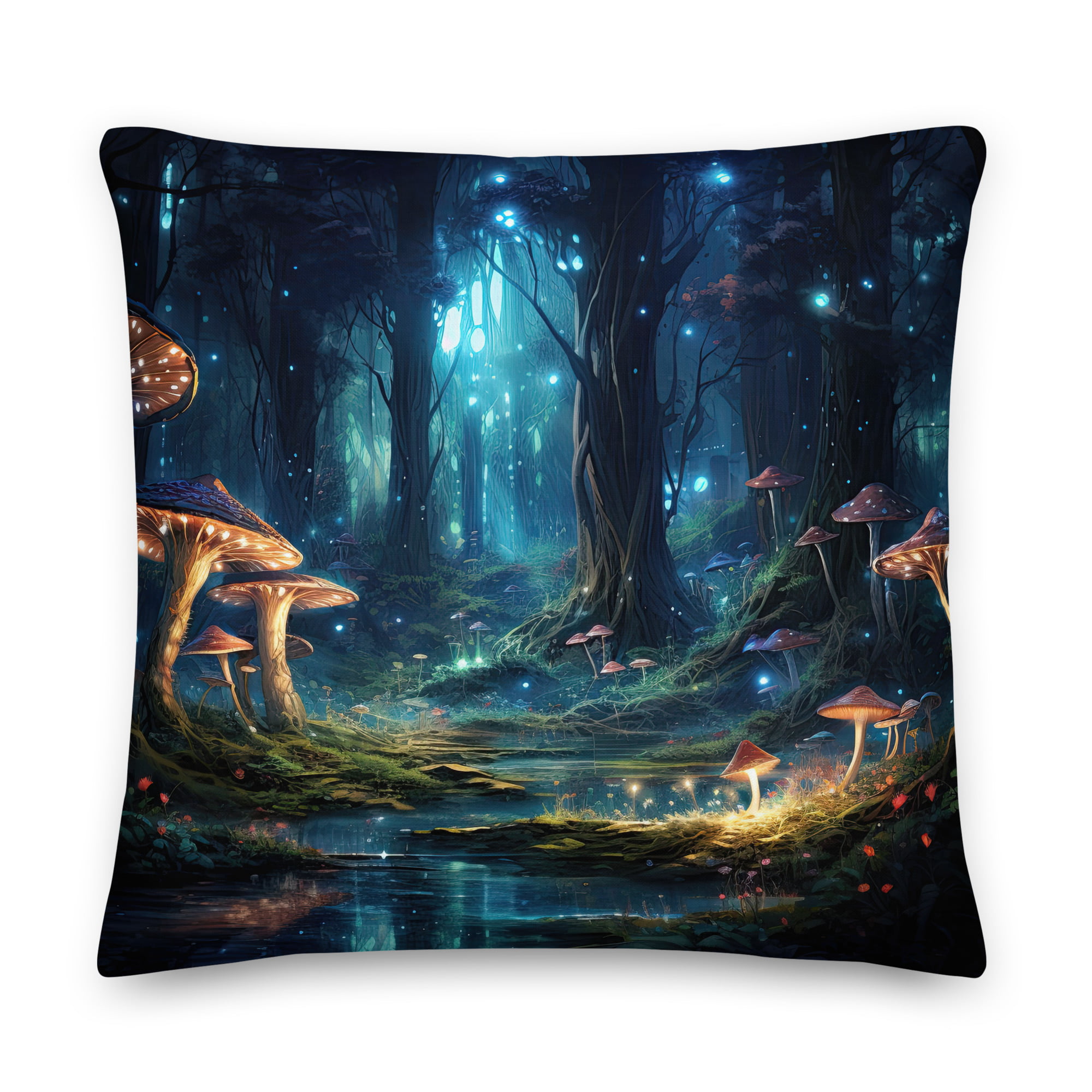 Enchanted Forest Premium Throw Pillow - 22×22