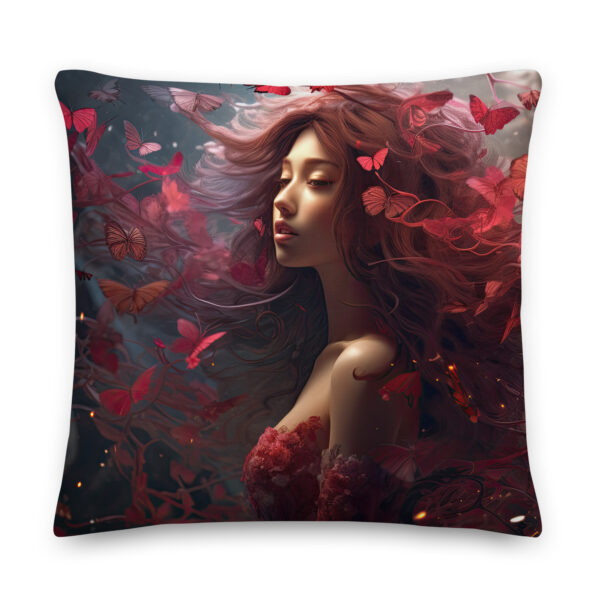 Crimson Reverie Beautiful Throw Pillow - 22×22
