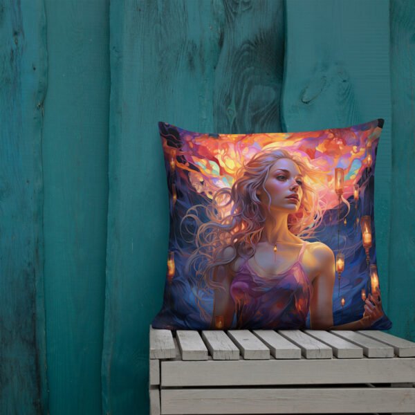 Enchanting Lanterns and Colors Premium Pillow - 22×22