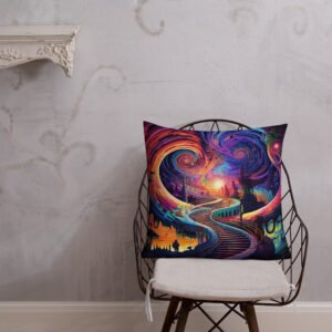 Trippy Colorful Adventure Premium Pillow - Image 21