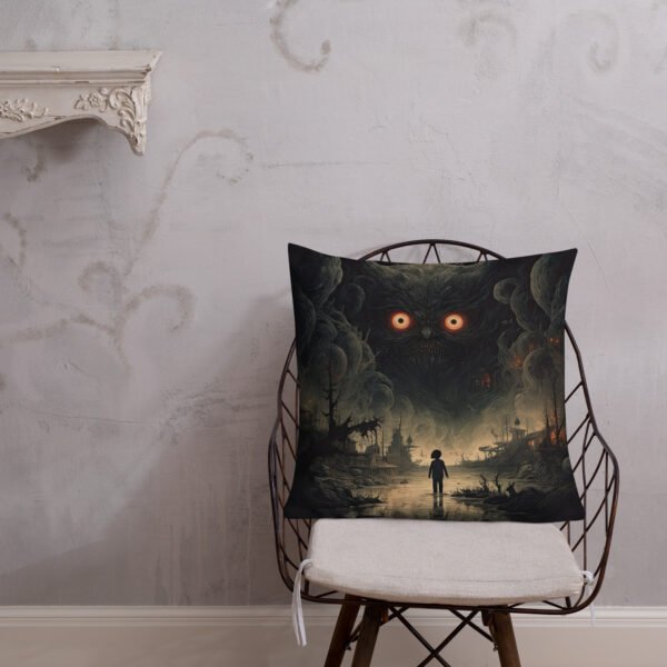The Watcher Art Premium Throw Pillow - 22×22