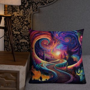 Trippy Colorful Adventure Premium Pillow - 22×22
