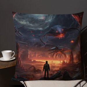 There Be Monsters Sci-fi Premium Pillow - Image 8