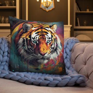 Abstract Tiger Art Throw Pillow - Image 13