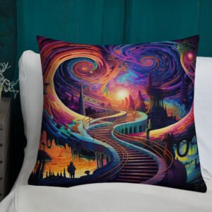 Trippy Colorful Adventure Premium Pillow - Image 24
