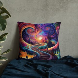 Trippy Colorful Adventure Premium Pillow - Image 25