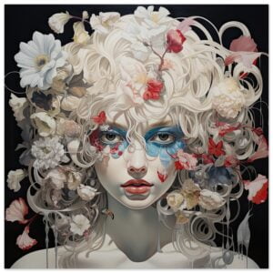 Flower Girl Art Poster Print - 30x30 cm / 12x12″