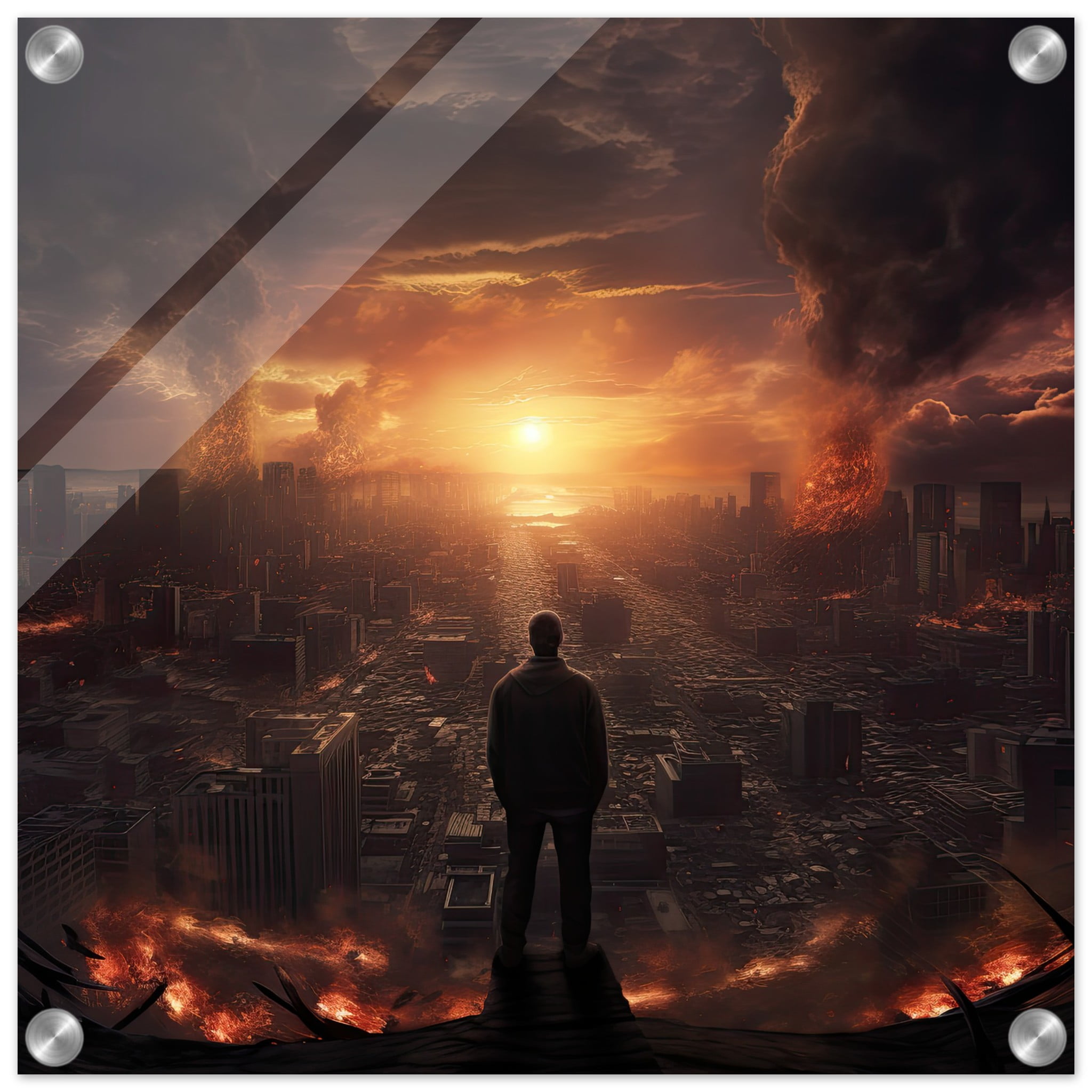 As The World Ends – Apocalypse Acrylic Print – 40×40 cm / 16×16″
