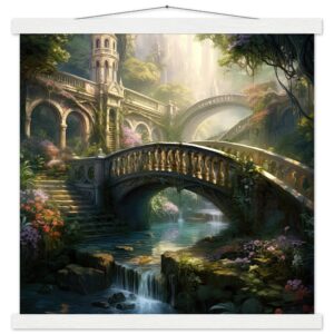 Bridge to the Kingdom of Paradise Art Print with Hanger - 45x45 cm / 18x18″, White wall hanger