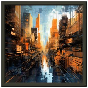 Abstract City Paint Splatter Framed Print