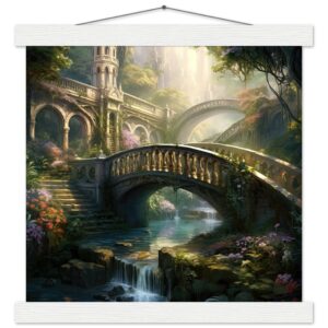 Bridge to the Kingdom of Paradise Art Print with Hanger - 30x30 cm / 12x12″, White wall hanger