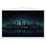 City Skyline Night Constellations Art Print with Hanger