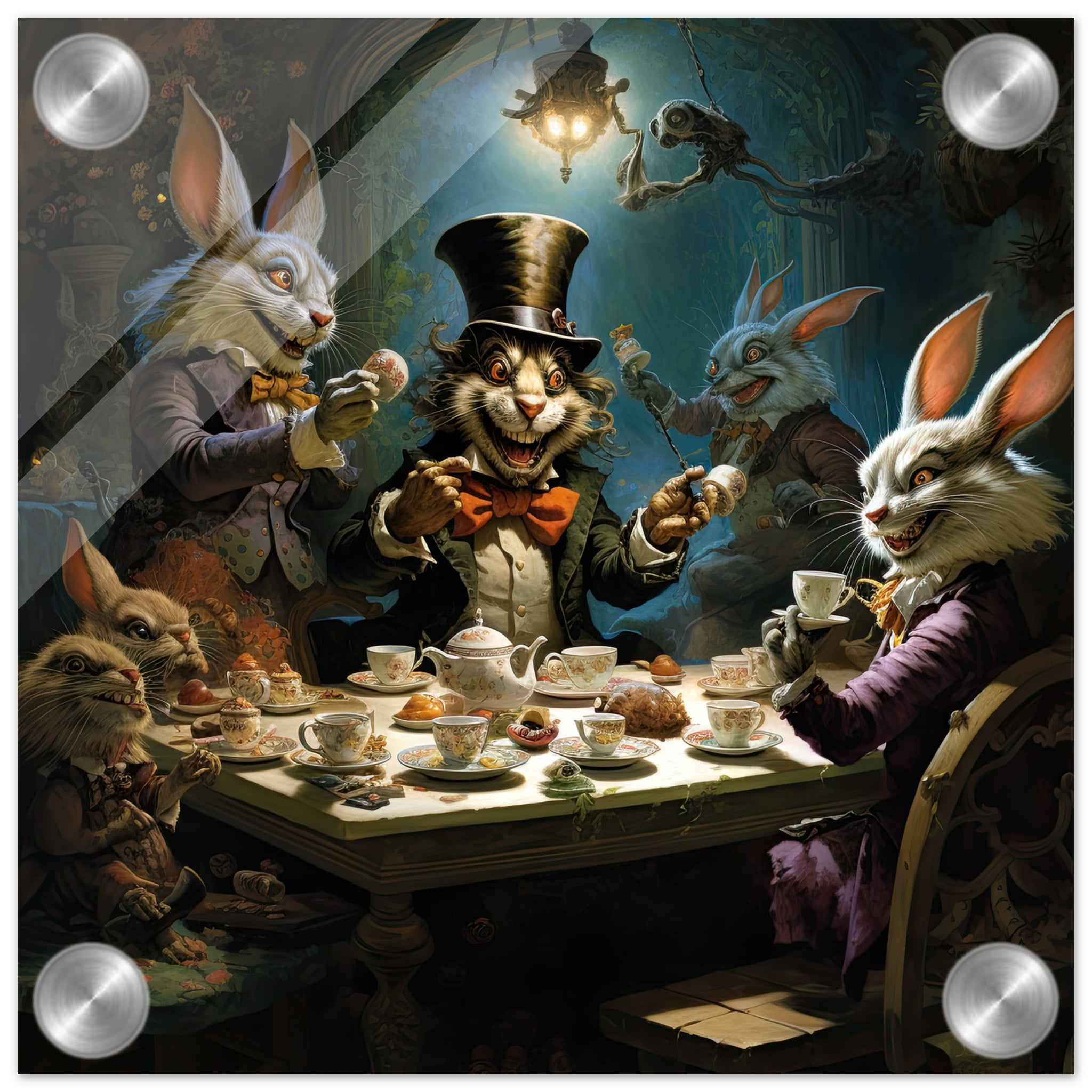Mad Hatter’s Tea Party Acrylic Print – 20×20 cm / 8×8″