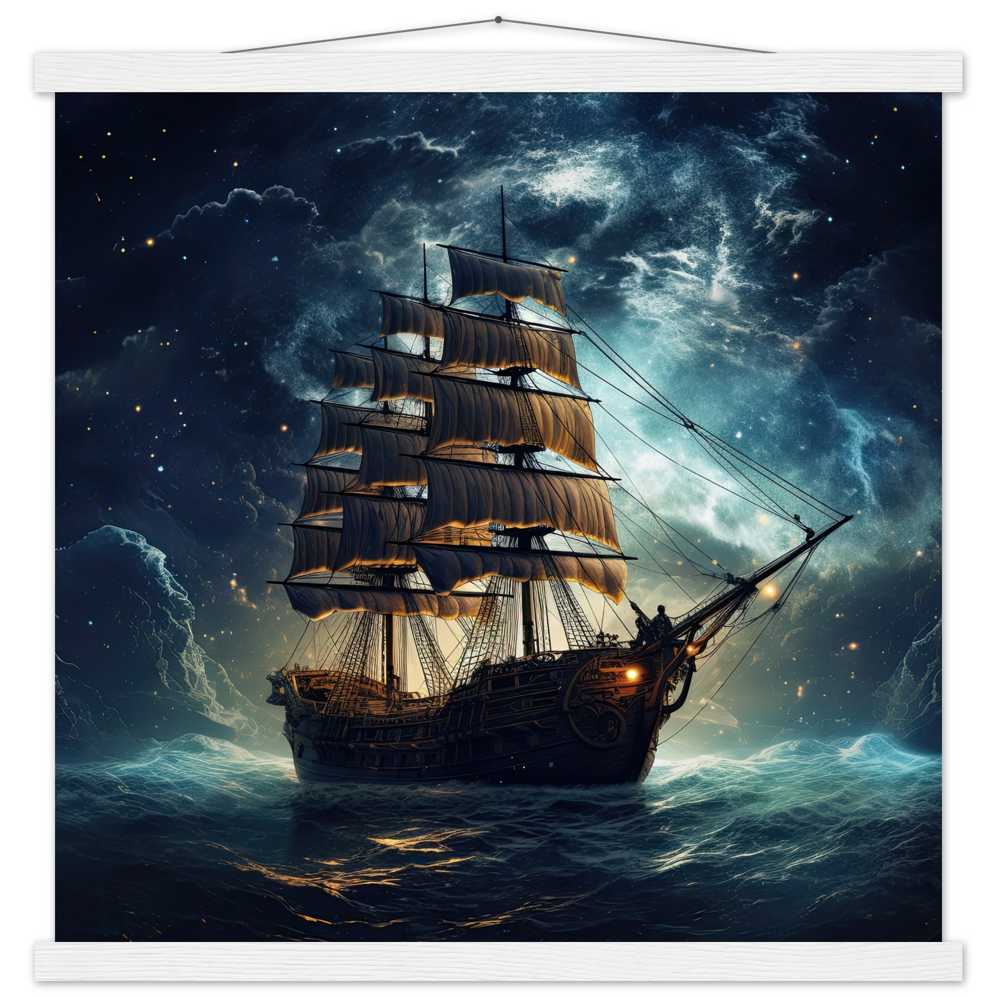 Fantastic Voyage Art Print with Hanger – 50×50 cm / 20×20″, White wall hanger
