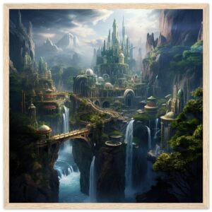 Elven Kingdom Fantasy Landscape Framed Print