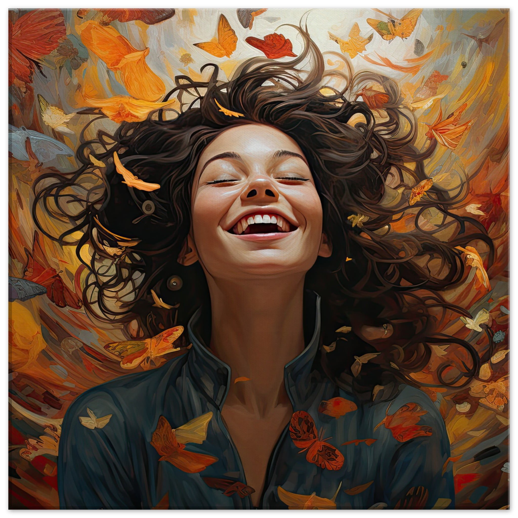 Pure Happiness Art Canvas Print – 50×50 cm / 20×20″, Slim