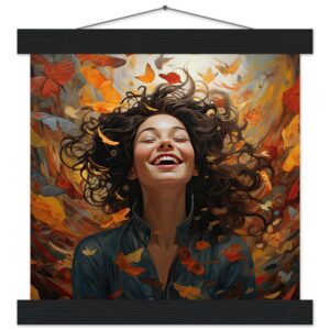 Pure Happiness Art Print with Hanger - 25x25 cm / 10x10″, Black wall hanger