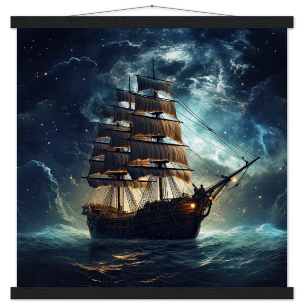 Fantastic Voyage Art Print with Hanger - 50x50 cm / 20x20″, Black wall hanger