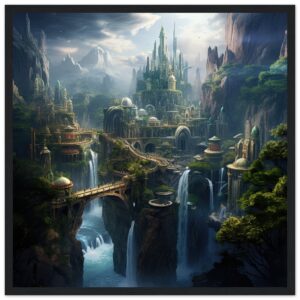 Elven Kingdom Fantasy Landscape Framed Print