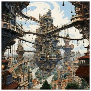 Surreal City Art Poster - 50x50 cm / 20x20″
