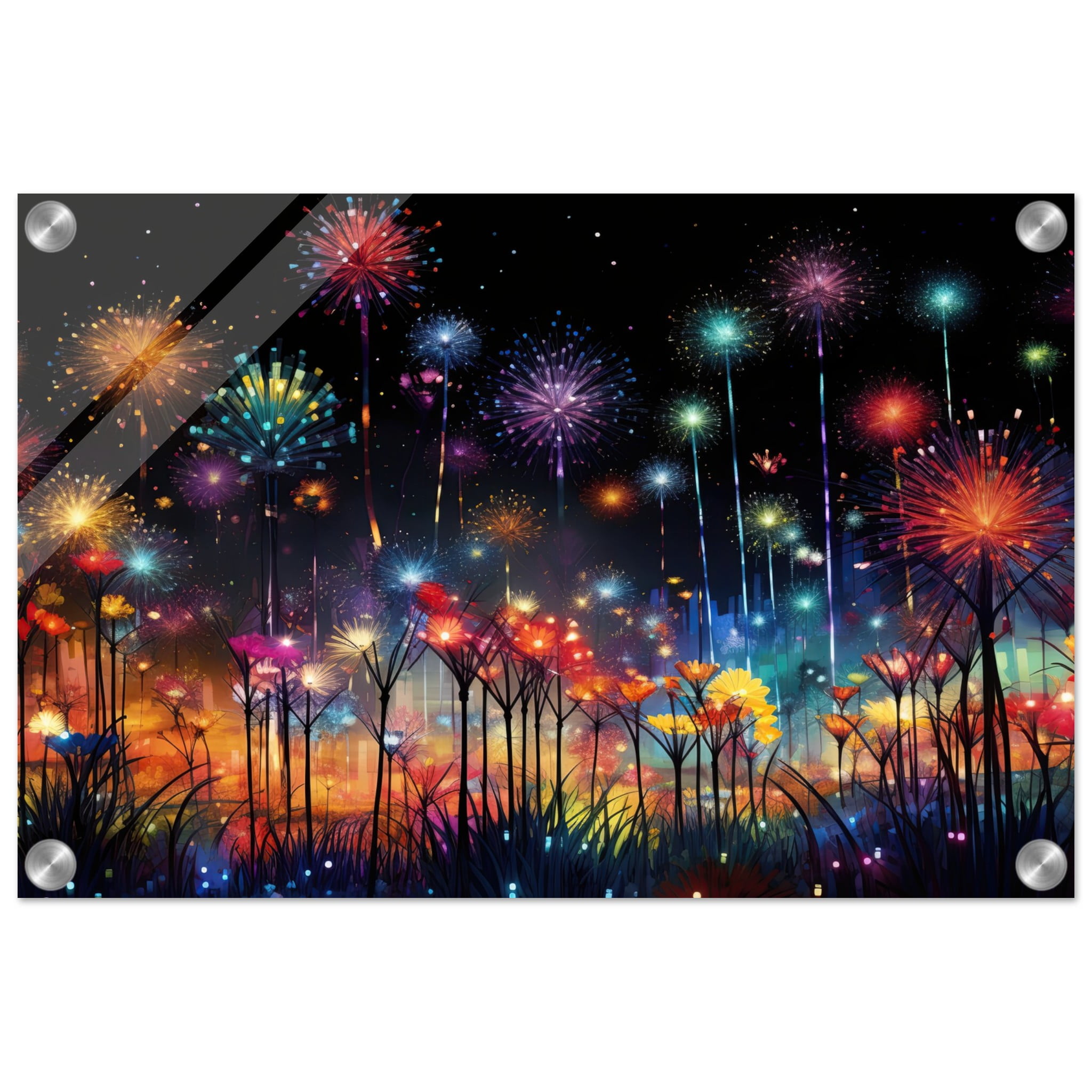 Fireworks and Flowers of Light and Color – Art Acrylic Print – 30×45 cm / 12×18″