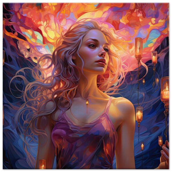 Lovely Lanterns and Colors Canvas Print - 40x40 cm / 16x16″, Slim