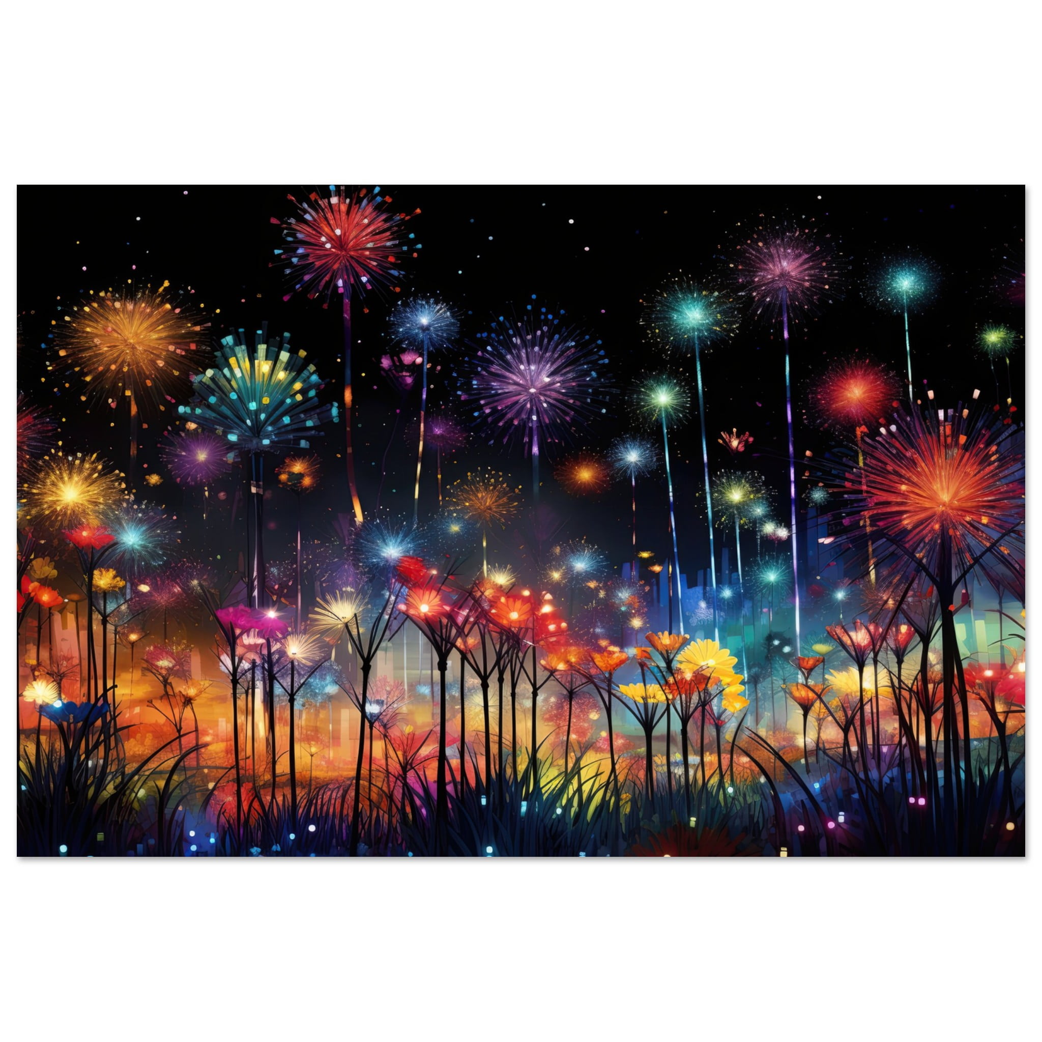Fireworks and Flowers of Light and Color – Art Metal Print – 20×30 cm / 8×12″