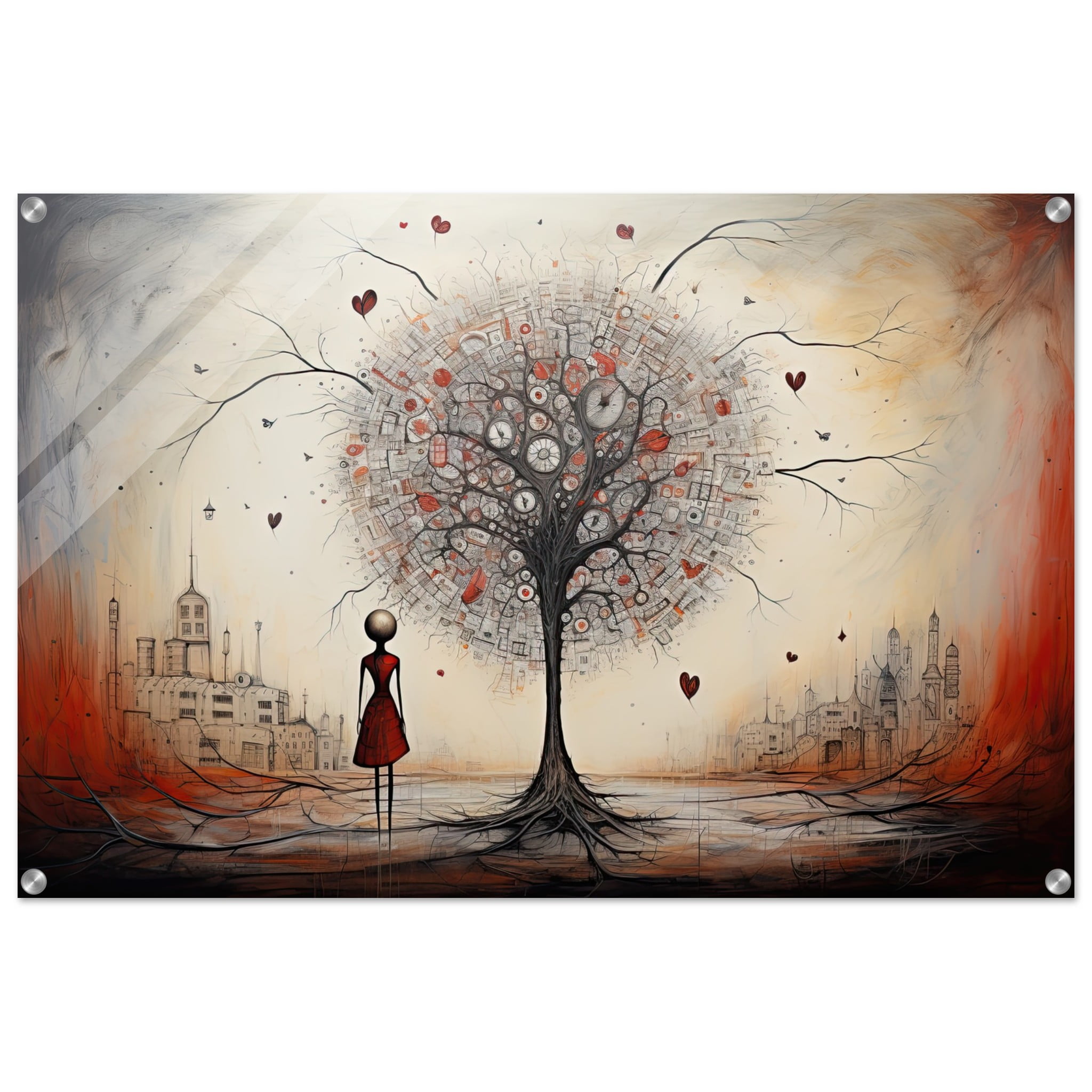 Heart Tree of Desire – Abstract Art Acrylic Print