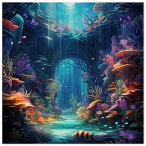 Underwater Paradise Ocean Canvas Print - 50x50 cm / 20x20″, Slim