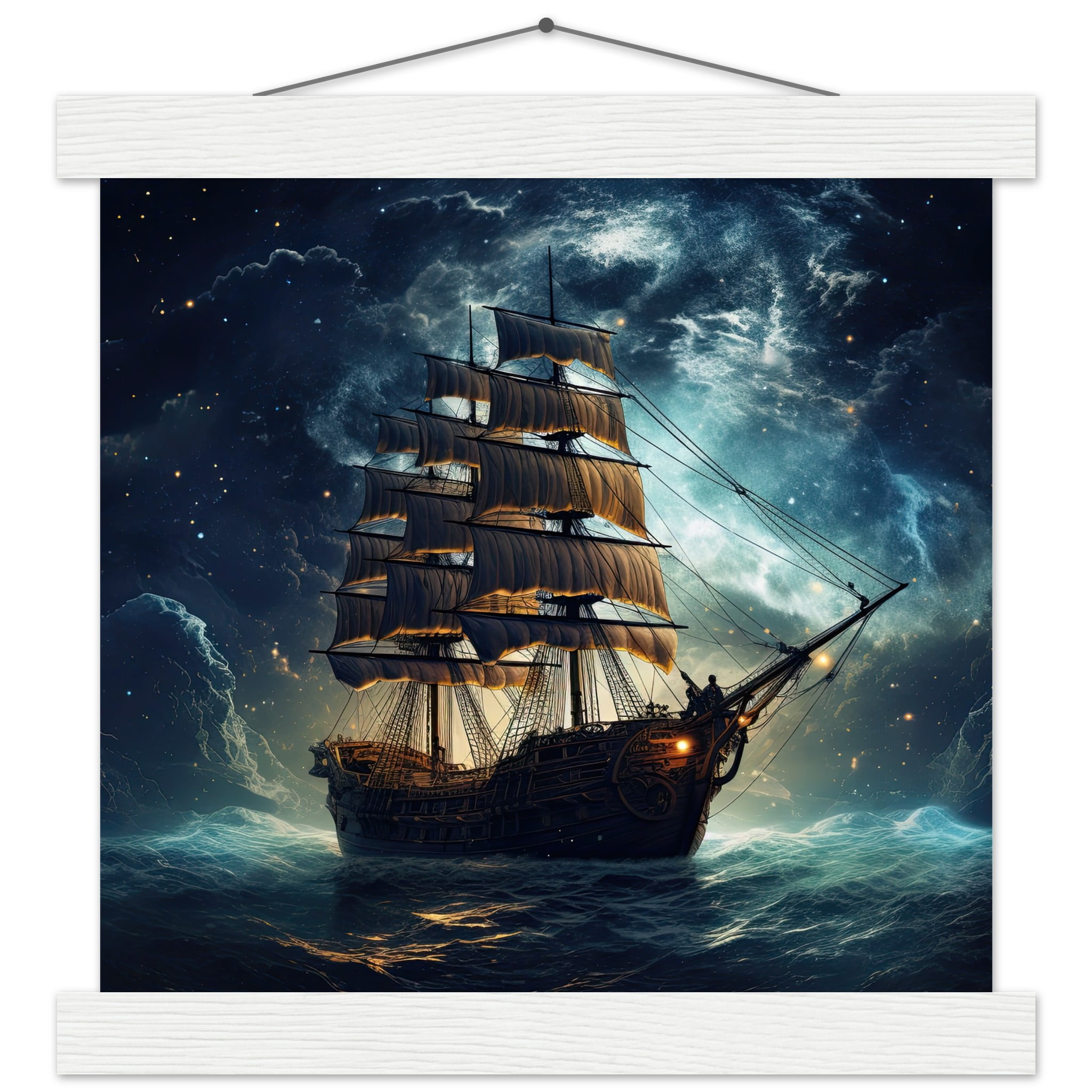 Fantastic Voyage Art Print with Hanger – 25×25 cm / 10×10″, White wall hanger