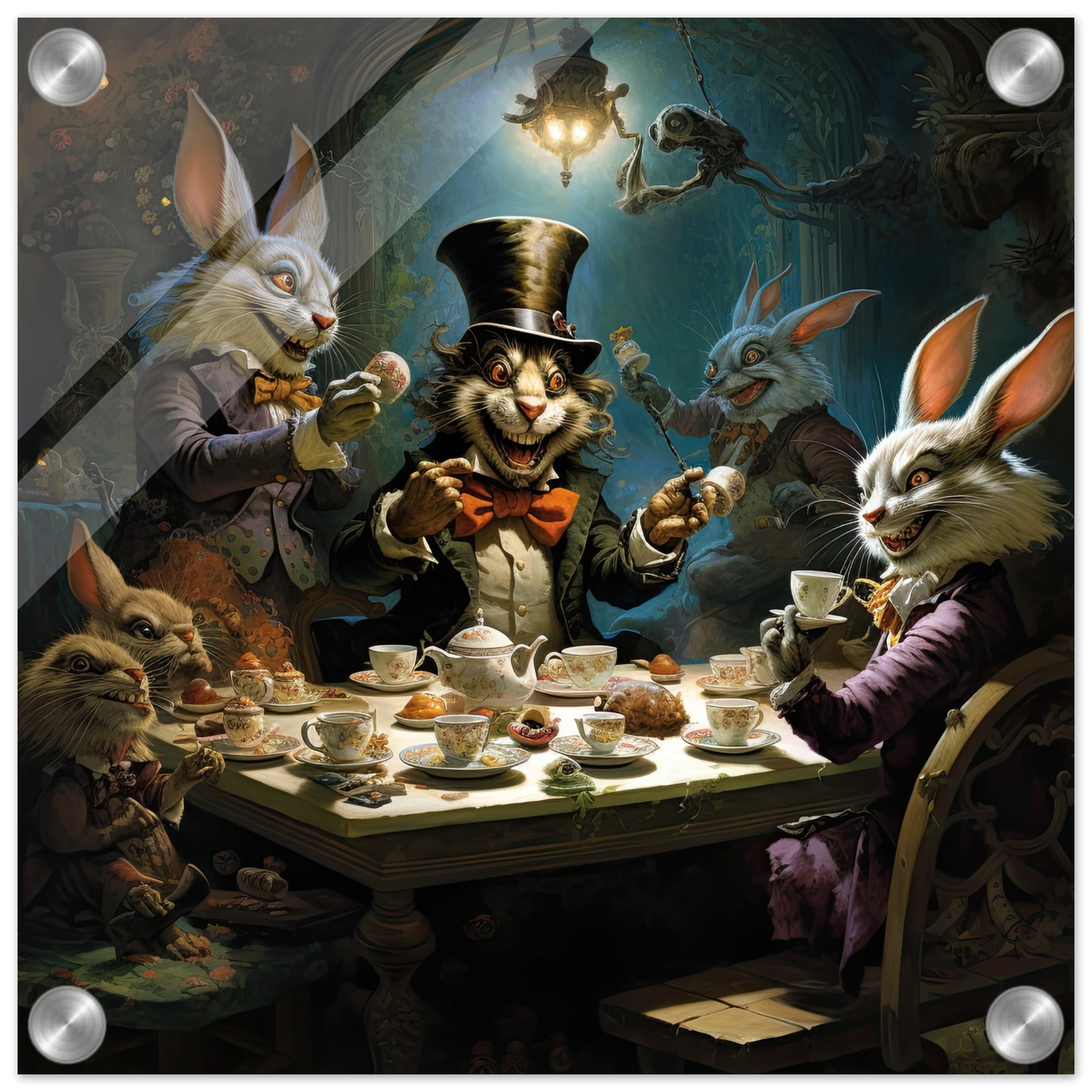 Mad Hatter’s Tea Party Acrylic Print – 30×30 cm / 12×12″