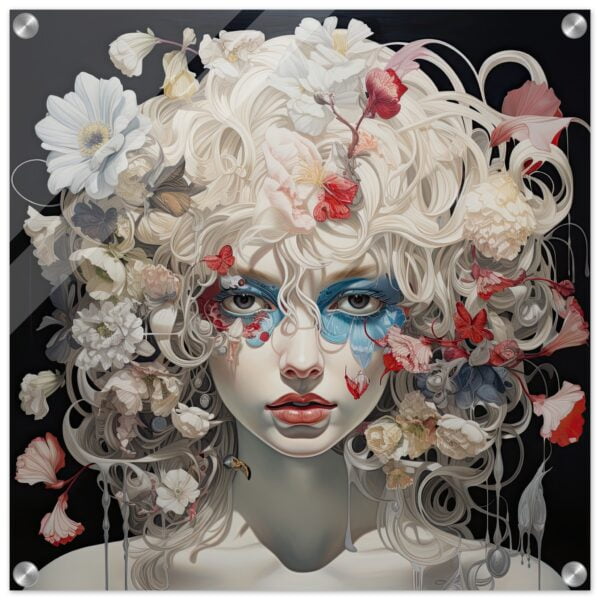 Flower Girl Art Acrylic Print - 50x50 cm / 20x20″