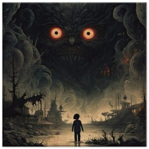 The Watcher Canvas Art Print - 30x30 cm / 12x12″, Slim