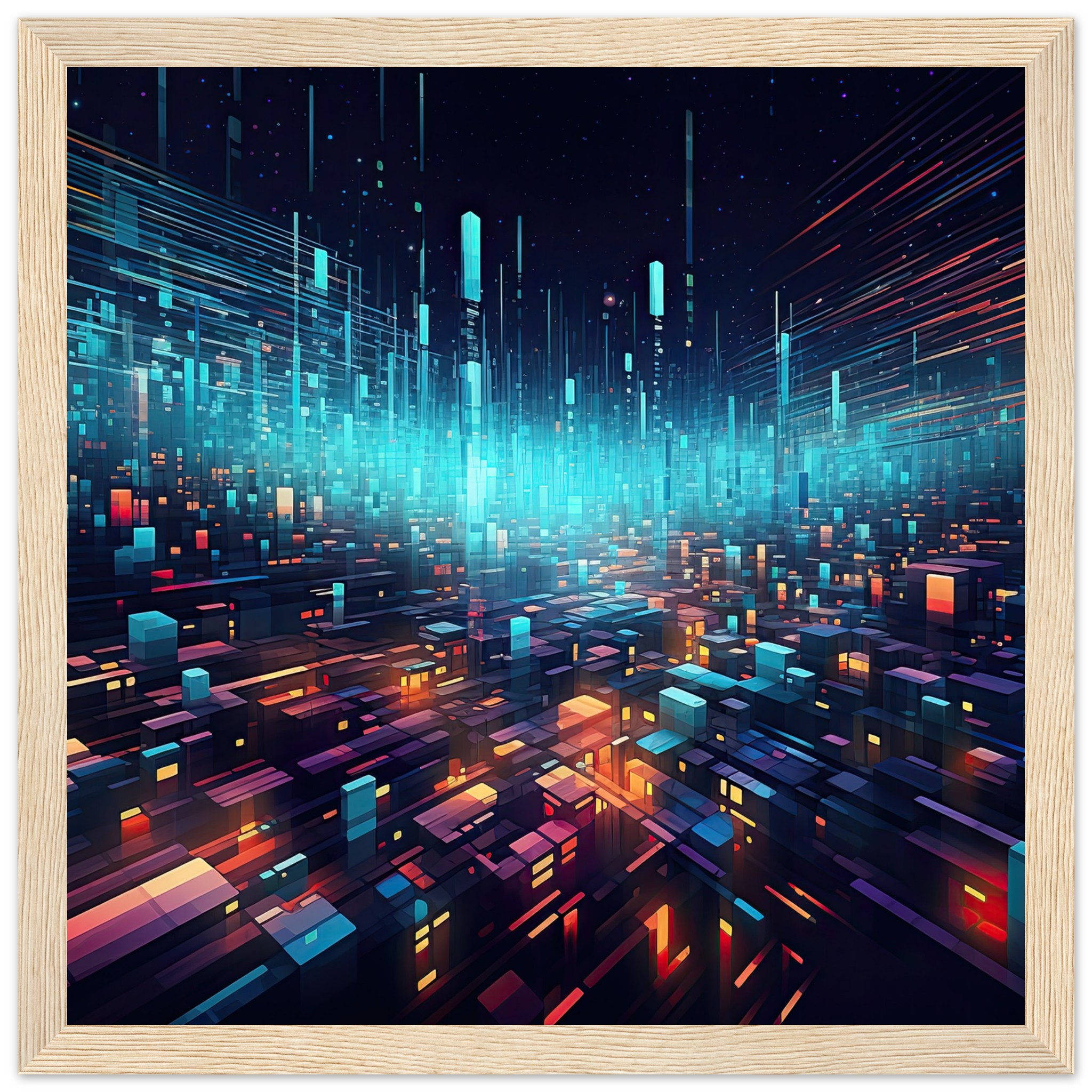 High Speed Data Abstract Framed Print
