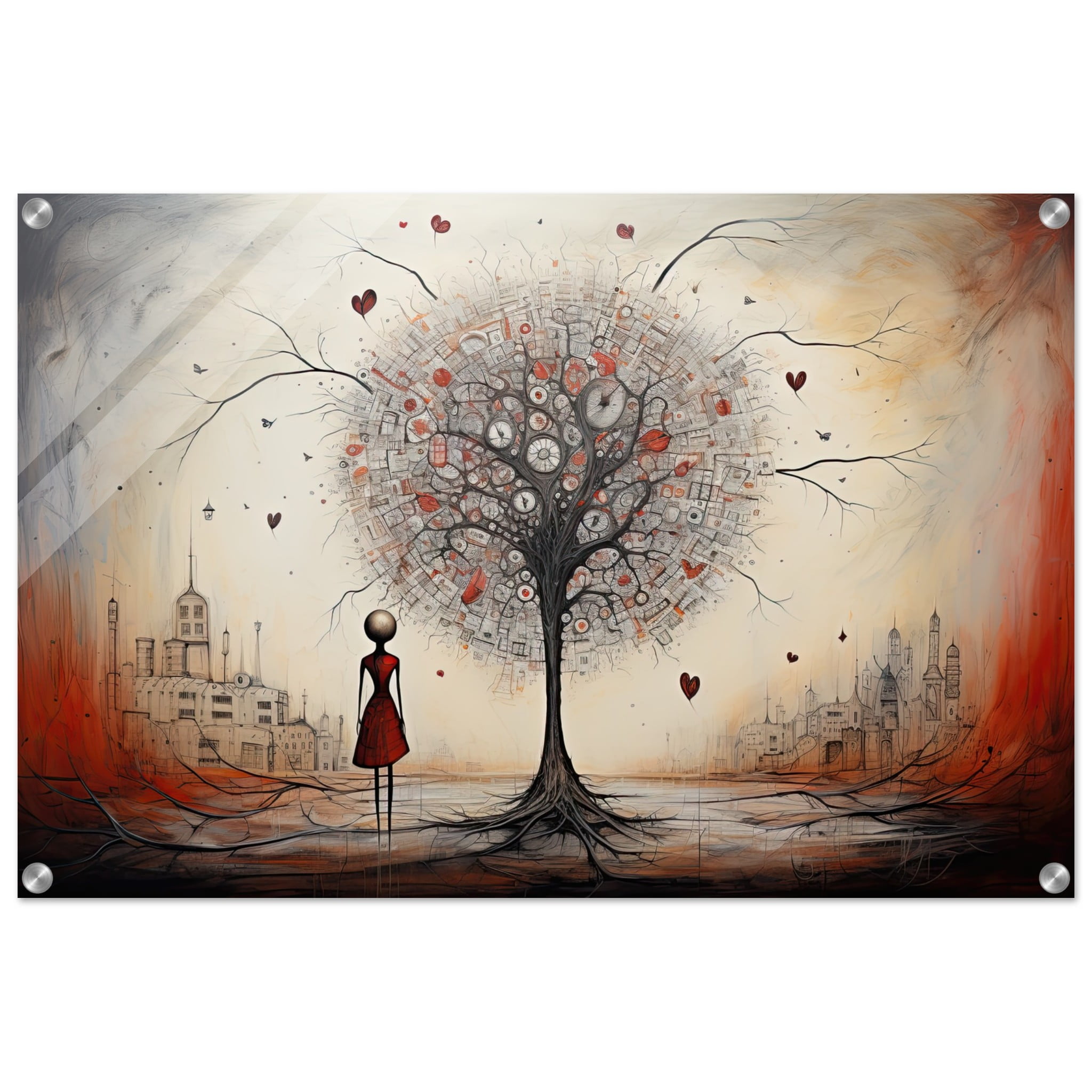Heart Tree of Desire – Abstract Art Acrylic Print – 50×75 cm / 20×30″
