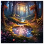 Mesmerizing Forest Whirlpool Metal Print