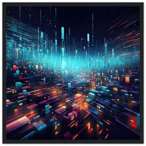 High Speed Data Abstract Framed Print