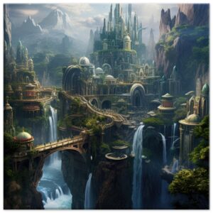 Elven Kingdom Canvas Print - 40x40 cm / 16x16″, Thick