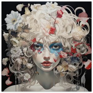 Flower Girl Art Poster Print - 25x25 cm / 10x10″