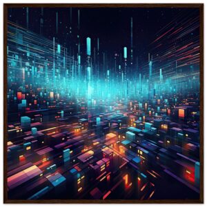 High Speed Data Abstract Framed Print