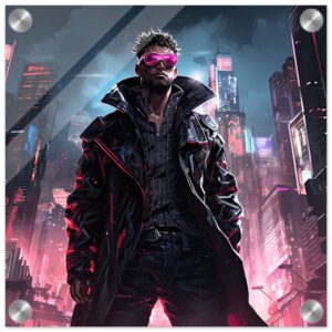 Cool Cyberpunk Dude Acrylic Print - 30x30 cm / 12x12″
