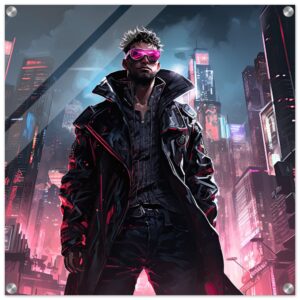 Cool Cyberpunk Dude Acrylic Print - 60x60 cm / 24x24″
