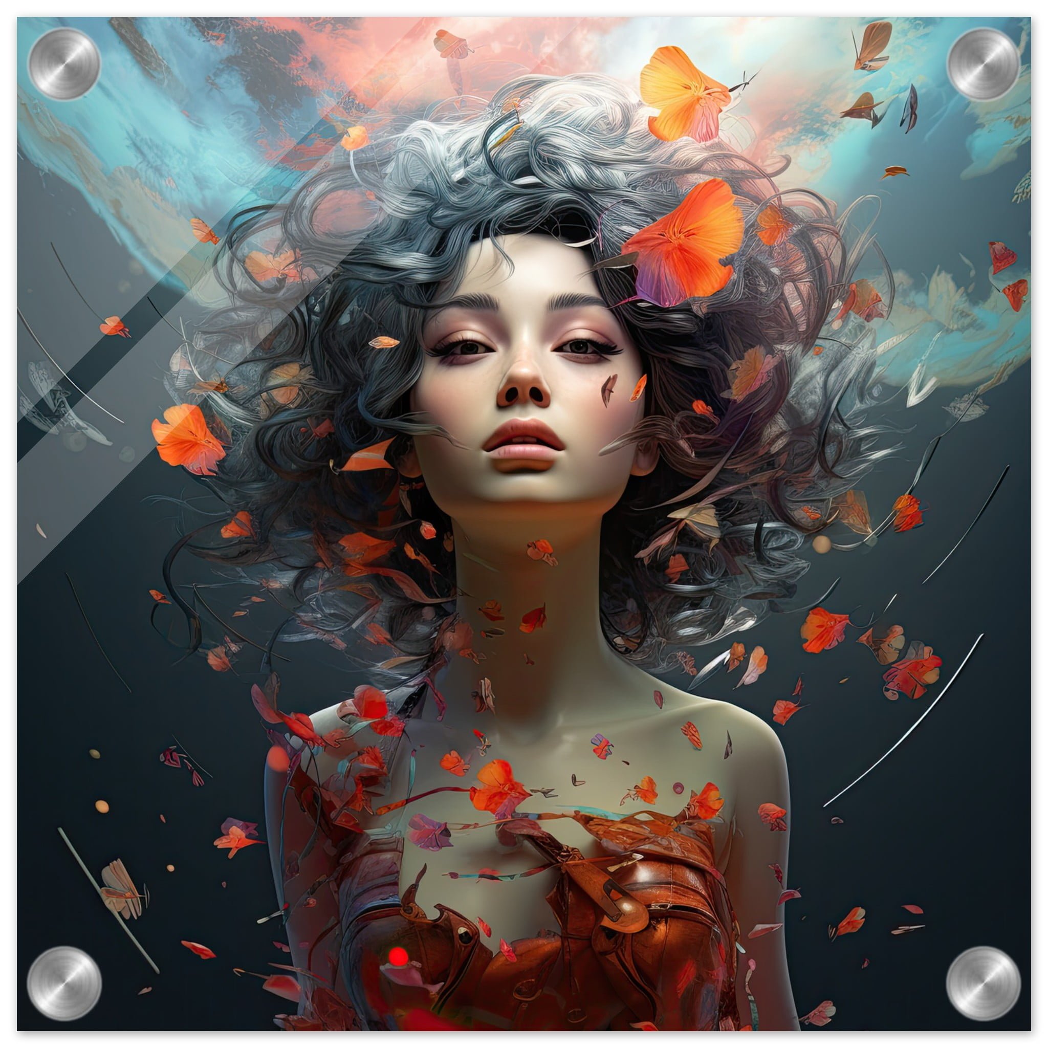 Digital Art – Girl Beautiful Abstract – Acrylic Print – 30×30 cm / 12×12″